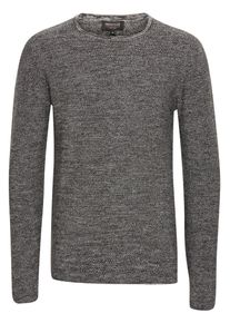 Strickfleece-Pullover INDICODE "Strickpullover IDJadas", Herren, Gr. L, grau (charcoal), Obermaterial: 90% Baumwolle CO. 10% Polyamid PA., Pullover Strickfleece-Pullover