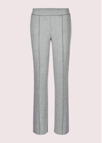 Madeleine Mode Jerseyhose MADELEINE "Jerseyhose Weite Schlupfhose mit Biesen", Damen, Gr. 38, N-Gr, grau (graphit, melange), Obermaterial: 77% Polyester PES. 15% Viskose CV. 8% Elasthan EL., Hosen Jerseyhose