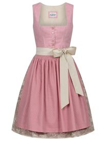 N&uuml;bler Dirndl N&Uuml;BLER "Dirndl midi Gina", Damen, Gr. 36, EURO, rosa, Obermaterial: 100% Polyester PES., Kleider Dirndl