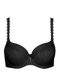 Schalen-BH LISCA "Schalen BH Gracia", Damen, Gr. 75, Cup F, schwarz, Stoff, Obermaterial: 81% Polyamid PA. 16% Elasthan EL. 3% Polyester PES., BHs Schalen-BH
