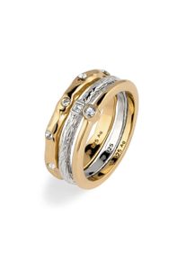 Ring-Set Elli "Ring Ringset Wei&szlig; (3 tlg.) 925 Sterling Silber, mit Kristallen von Swarovski" Gr. 56, bunt (zweifarbig), Fingerringe, Damen, 56, Silber 925 (Sterlingsilber), Ring-Set