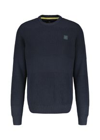 Strickpullover Lerros "Herren Pullover in Strukturstrickqualit&auml;t", Herren, Gr. S, blau (classic navy), 100% Baumwolle, Rundhals, Pullover Strickpullover