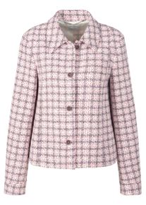 Madeleine Mode Outdoorjacke MADELEINE "Jacke Tweedjacke mit Hemdkragen", Damen, Gr. 42, rosa (eisrose, multicolor), Obermaterial: 70% Baumwolle CO. 25% Polyester PES. 5% sonstige Fasern AF., Modern, Jacken Outdoorjacke
