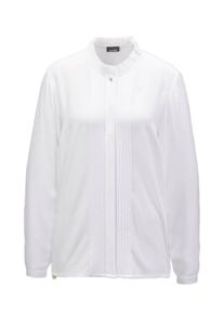 Langarmbluse GOLDNER "Bluse mit raffinierter Ausschnittl&ouml;sung", Damen, Gr. 38, wei&szlig;, Obermaterial: 100% Viskose CV., normal, Sonstiges, Blusen Langarmbluse, Ohne