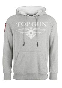 Kapuzensweatshirt Top Gun "Hoodie TG20201043", Herren, Gr. 3XL, grau (grau m&eacute;lange), Obermaterial: 65% Baumwolle CO. 35% Polyester COOLMAX PES(Coolmax)., Pullover Kapuzensweatshirt