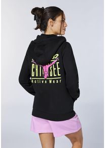 Kapuzensweatjacke Chiemsee, Damen, Gr. S (36), schwarz, 80% Baumwolle, 20% Polyester, Sweatjacken Kapuzensweatjacke