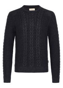 Strickfleece-Pullover Blend "Strickpullover BHBASIM", Herren, Gr. XL, schwarz, Obermaterial: 50% Baumwolle CO. 47% Polyacryl PAN. 3% Nylon NY., Pullover Strickfleece-Pullover
