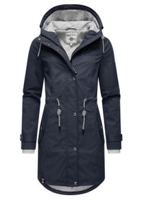 Regenmantel PEAK TIME "Regenjacke L60042", Damen, Gr. S, blau (india ink22), Obermaterial: 100% Polyurethan PU. Obermaterial: Futter: 100% Polyester PES. 100% Polyester PES., M&auml;ntel Regenmantel