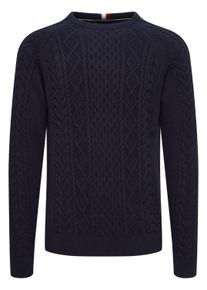 Strickfleece-Pullover FQ1924 "Strickpullover FQKyle", Herren, Gr. M, blau (salute), Obermaterial: 60% Baumwolle CO. 40% Polyacryl PAN., Pullover Strickfleece-Pullover