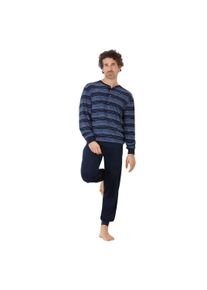 Schlafanzug Hajo "Pyjama", Herren, Gr. M, bunt (blau), Obermaterial: 83% Baumwolle CO. 17% Polyester PES., Homewear-Sets Schlafanzug
