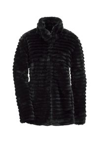 Kurzjacke GOLDNER "Kurzgr&ouml;&szlig;e Jacke in Rexkanin-Optik", Damen, Gr. 20, schwarz, Obermaterial: 100% Polyester PES., festlich, figurumspielend, Sonstiges, Jacken Kurzjacke, Mit Hakenverschluss &iquest; von Hand angen&auml;ht