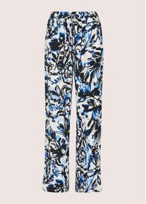 Madeleine Mode Chinos MADELEINE "Druckhose Sommerhose mit Allover-Print", Damen, Gr. 46, N + K Gr, wei&szlig; (wei&szlig;, marine), Obermaterial: 100% Viskose CV., Hosen Chinos