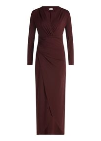 Abendkleid Vera Mont "Abendkleid mit V-Ausschnitt", Damen, Gr. 34, EURO, rot (deep dahlia), Obermaterial: 95% Polyester PES. 5% Elasthan EL., Kleider Abendkleid