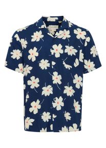 Kurzarmshirt Blend "Kurzarmhemd BHADAN", Damen, Gr. XL, blau (marineblaus), Obermaterial: 100% Viskose CV., Hemden Kurzarmshirt