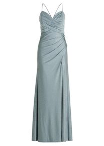 Abendkleid Vera Mont "Abendkleid im Glitzer-Look", Damen, Gr. 36, EURO, blau (blau, silber), 81% Polyamid PA. 19% Elasthan EL., Kleider Abendkleid