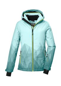 Skijacke Killtec "KSW 328 GRLS SKI JCKT", M&auml;dchen, Gr. 128, gr&uuml;n (mint), Oberstoff: 100% Polyester, Futter: 100% Polyester, Wattierung: 100% Polyester, Jacken Skijacke, Wasser- und winddichte M&auml;dchen-Winterjacke mit verstellbarer Kapuze
