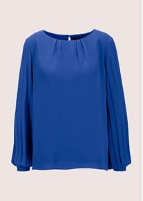 Madeleine Mode Langarmbluse MADELEINE "Bluse Bluse zum Schl&uuml;pfen", Damen, Gr. 42, blau (royalblau), Obermaterial: 100% Polyester PES., Modern, normal, Blusen Langarmbluse