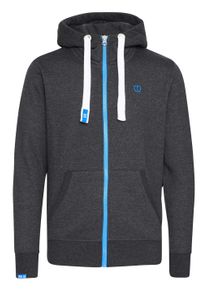 !Solid Kapuzensweatjacke SOLID "Kapuzensweatjacke SDBenn", Herren, Gr. S, grau (d gr wi.bl), Obermaterial: 50% Baumwolle CO. 50% Polyester PES., Sweatjacken Kapuzensweatjacke