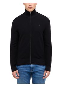 Cardigan Mustang "Herren Style Escondido", Herren, Gr. XXL, schwarz, Strick, 100% Baumwolle, regular fit, hoch geschlossener Ausschnitt, Strickjacken Cardigan