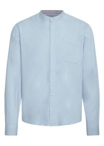 Langarmhemd Blend "Langarmhemd BHBobby Shirt mandarin", Damen, Gr. XXL, N-Gr, blau (blau bell), Obermaterial: 55% Leinen LI. 45% Viskose CV., Hemden Langarmhemd