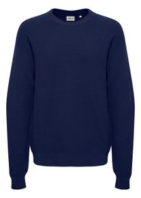 !Solid Strickfleece-Pullover SOLID "Strickpullover SDHami", Herren, Gr. S, blau (insignia blau), Obermaterial: 70% Baumwolle CO. 30% Nylon NY., Pullover Strickfleece-Pullover