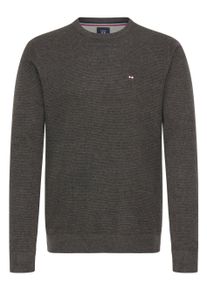 Strickfleece-Pullover FQ1924 "Strickpullover FQGRANBY", Herren, Gr. 4XL, grau (charcoal mix), Obermaterial: 100% Baumwolle CO., Pullover Strickfleece-Pullover