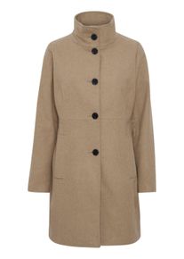 Wollmantel oxmo "Wollmantel OXValerine", Damen, Gr. 40, beige (dune melange), Obermaterial: 95% Polyester PES. 5% Wolle WO., M&auml;ntel Wollmantel