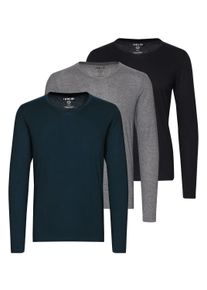 !Solid V-Shirt SOLID "V-Shirt SDBasil", Herren, Gr. L, bunt (4), Obermaterial: 80% Baumwolle CO. 20% Polyester PES., Shirts V-Shirt