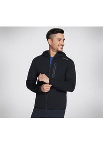 Kapuzensweatjacke Skechers, Herren, Gr. S, schwarz (bold schwarz), Obermaterial: 78% Polyester, 19% Viskose, 3% Elasthan, Sweatjacken Kapuzensweatjacke