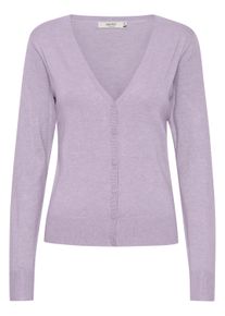 Strickjacke oxmo "Strickjacke OXHelene", Damen, Gr. M, lila (lila rose melange), Obermaterial: 80% Viskose CV. 20% Nylon NY., Strickjacken Strickjacke