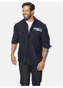 Outdoorhemd Jan Vanderstorm "Outdoorhemd KNUTGARD", Herren, Gr. XL, weit, blau (dunkelblau), Obermaterial: 100% Baumwolle CO., Hemden Outdoorhemd