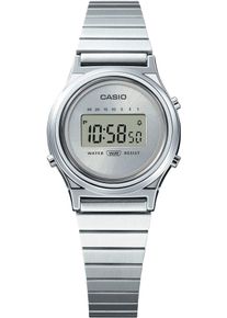 Chronograph CASIO VINTAGE, silber (edelstahlfarben, silberfarben), Armbanduhren, Damen, Chronograph, Quarzuhr, Armbanduhr, Damenuhr, Edelstahlarmband,digital,Stoppfunktion