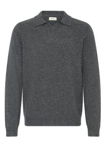 Longsleeve Blend "Strickpullover BHBRANKO", Herren, Gr. M, grau (iron gate melange), Obermaterial: 60% Wolle mw. 40% Nylon NY., Shirts Longsleeve