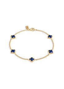 Armkette Kuzzoi "Armband Kleeblatt Emaille 925 Sterling Silber vergoldet" Gr. 23, gold, Armb&auml;nder, Herren, 23, Silber 925 (Sterlingsilber), Armkette