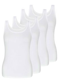 Sassa Mode Achselhemd SASSA "4er Sparpack Achselhemd FINE RIB", Damen, Gr. 50, N-Gr, wei&szlig;, Obermaterial: 100% Baumwolle CO., Unterhemden Achselhemd