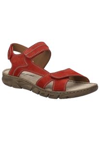 Sandale Josef Seibel "Brenda 03", Damen, Gr. 37, rot (rubinrot), Leder, Schuhe Sandale, mit Lederinnenausstattung