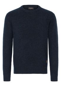 Strickfleece-Pullover INDICODE "Strickpullover IDBratram", Herren, Gr. 3XL, blau (navy), Obermaterial: 58% Polyacryl PAN. 32% Polyester PES. 7% Wolle mw. 3% Elasthan EL., Pullover Strickfleece-Pullover