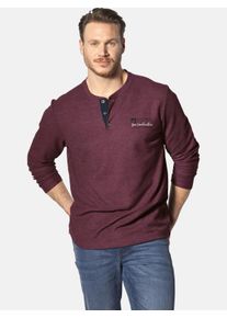 Langarm-Poloshirt Jan Vanderstorm "Langarmshirt IVOR", Herren, Gr. XL, rot (lila), Obermaterial: 70% Baumwolle CO. 30% Polyester COOLMAX PES(Coolmax)., Shirts Langarm-Poloshirt