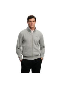 Sweatshirt Superdry "Sweatjacke Essential Logo Track Top", Herren, Gr. L, grau (hellgrau), Obermaterial: 60% Baumwolle CO. 40% Polyester PES., Sweatshirts Sweatshirt