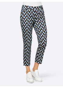 Webhose Heine, Damen, Gr. 46, Normalgr&ouml;&szlig;en, bunt (bleu, dunkeltaupe, bedruckt), 97% Baumwolle, 3% Elasthan, bedruckt, gemustert, mehrfarbig, 7/8-L&auml;nge, Hosen Webhose