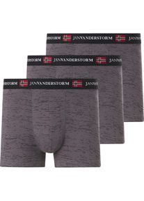 Retro Pants Jan Vanderstorm "3er Pack Retropant NORIK", Herren, Gr. XXL, grau (dunkelgrau), Obermaterial: 95% Baumwolle CO. 5% Elasthan EL., Unterhosen Retro Pants