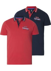 Poloshirt Jan Vanderstorm "Doppelpack Poloshirt TEOFIL", Herren, Gr. 6XL, rot (rot dunkelblau), Obermaterial: 100% Baumwolle CO., Shirts Poloshirt