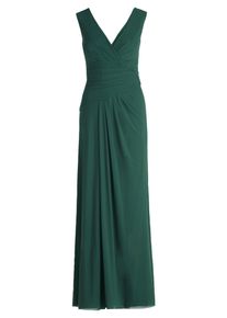 Abendkleid Vera Mont "Abendkleid mit V-Ausschnitt", Damen, Gr. 50, EURO, gr&uuml;n (schwarz emerald), Obermaterial: 92% Polyamid PA. 8% Elasthan EL., Kleider Abendkleid