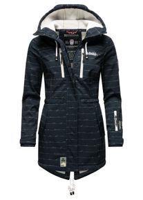 Funktionsparka Marikoo "Funktionsmantel Zimtzicke", Damen, Gr. XS, blau (navy lines), Obermaterial: 98% Polyester PES. 2% Elasthan EL. Obermaterial: Futter: 100% Polyester PES., Jacken Funktionsparka