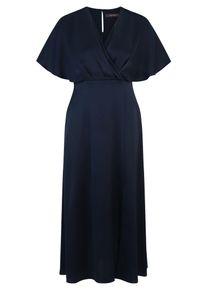 Cocktailkleid Vera Mont "Cocktailkleid mit ausgestelltem Rock", Damen, Gr. 46, EURO, blau (night sky), Obermaterial: 98% Polyester PES. 2% Elasthan EL., Kleider Cocktailkleid