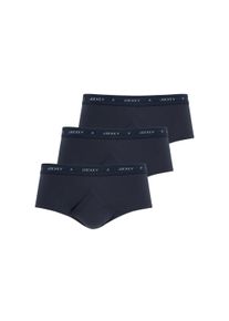 Slip Jockey "Slip Classic Cotton Rib Y-Front Brief 3er Pack", Herren, Gr. S, blau (dunkelblau), Obermaterial: 100% Baumwolle CO., Unterhosen Slip