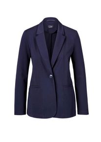 Jackenblazer GOLDNER "Damenblazer mit Reverskragen und Paspeltaschen", Damen, Gr. 50, gr&uuml;n (marine), Obermaterial: 48% Polyamid PA. 40% Viskose CV. 12% Elasthan EL., Gerade, Blazer Jackenblazer, mit formgebenden Teilungsn&auml;hte