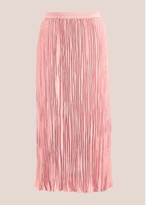 Madeleine Mode Midirock MADELEINE "Plisseerock Maxi-Rock mit Crash-Plissee", Damen, Gr. 42, rosa (puderros&eacute;), Obermaterial: 100% Polyester PES., Modern, normal, R&ouml;cke Midirock, Crash-Plissee