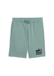 Trainingsshorts Puma "MID90S LONG SHORTS TR B", Jungen, Gr. 140, N-Gr, gr&uuml;n (gr&uuml;n moon), Sweatware, Obermaterial: 68% Baumwolle, 32% Polyester, bedruckt, regular fit kniebedeckend, Hosen Trainingsshorts, sportlicher Stil, f&uuml;r Jugendliche, mit auff&auml;lligen Grafikprints
