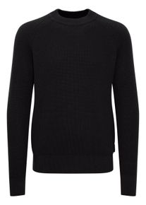 Strickfleece-Pullover Casual Friday "Strickpullover CFKRISTIAN raglan rib crew neck knit", Herren, Gr. M, blau (schwarz navy), Obermaterial: 100% Baumwolle CO., Pullover Strickfleece-Pullover